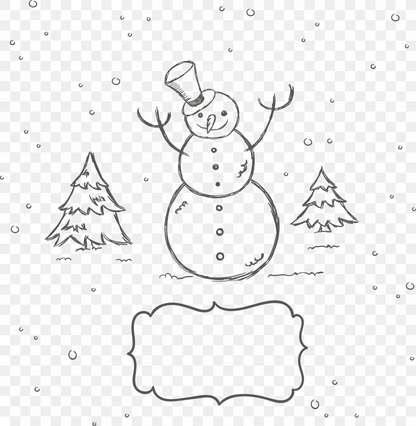 Snowman Drawing Euclidean Vector, PNG, 2714x2777px, Snowman, Area, Black, Black And White, Cdr Download Free