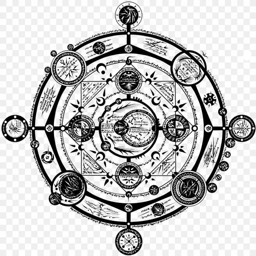 Magic Circle The Books Of Magic, PNG, 1024x1024px, Magic Circle, Array Data Structure, Auto Part, Black And White, Body Jewelry Download Free