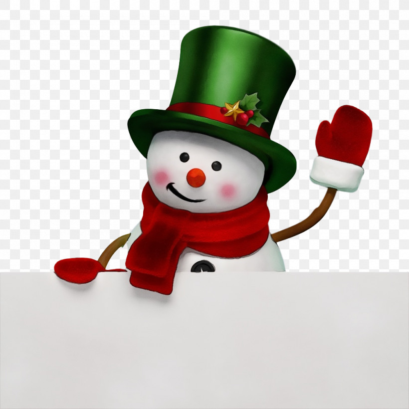 Snowman, PNG, 1000x1000px, Watercolor, Christmas, Costume Hat, Paint, Snowman Download Free