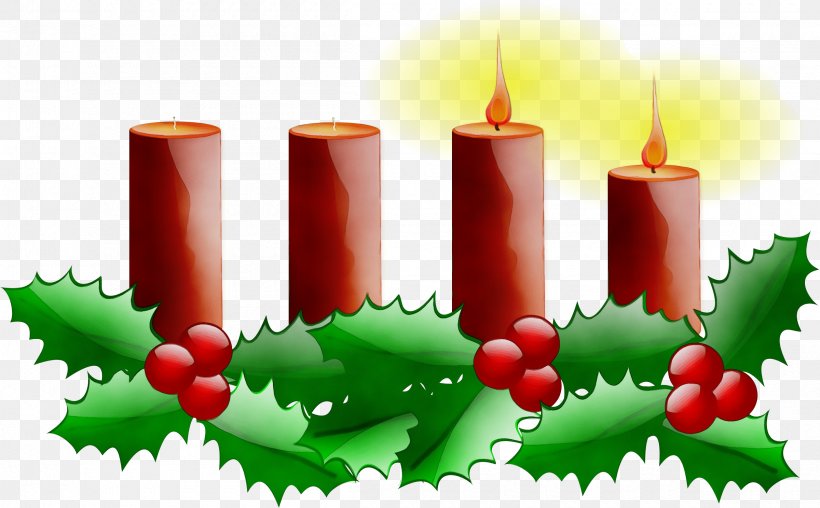 Christmas Decoration, PNG, 2400x1488px, Watercolor, Candle, Christmas Decoration, Christmas Eve, Holly Download Free
