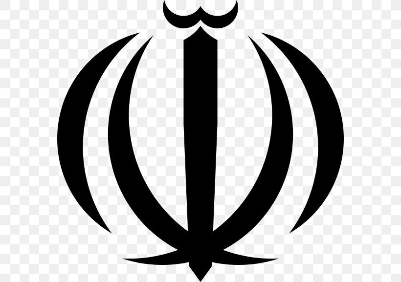 Emblem Of Iran Flag Of Iran Coat Of Arms National Emblem, PNG, 586x577px, Iran, Allah, Artwork, Black And White, Coat Of Arms Download Free