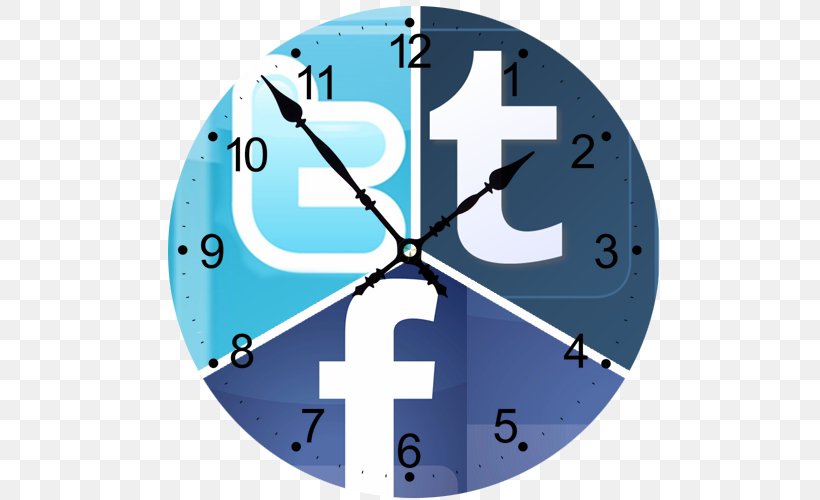 Social Media Marketing Social Network Time Blog, PNG, 500x500px, Social Media, Angajarea, Blog, Blue, Clock Download Free