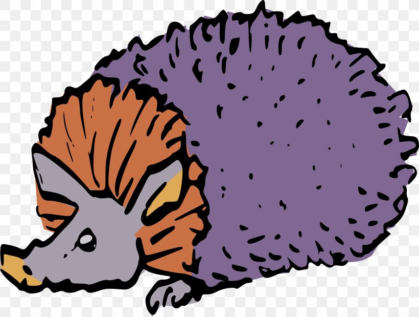 Hedgehog Mammal Purple Cartoon Animal, PNG, 2400x1812px, Hedgehog, Animal, Carnivora, Carnivoran, Cartoon Download Free