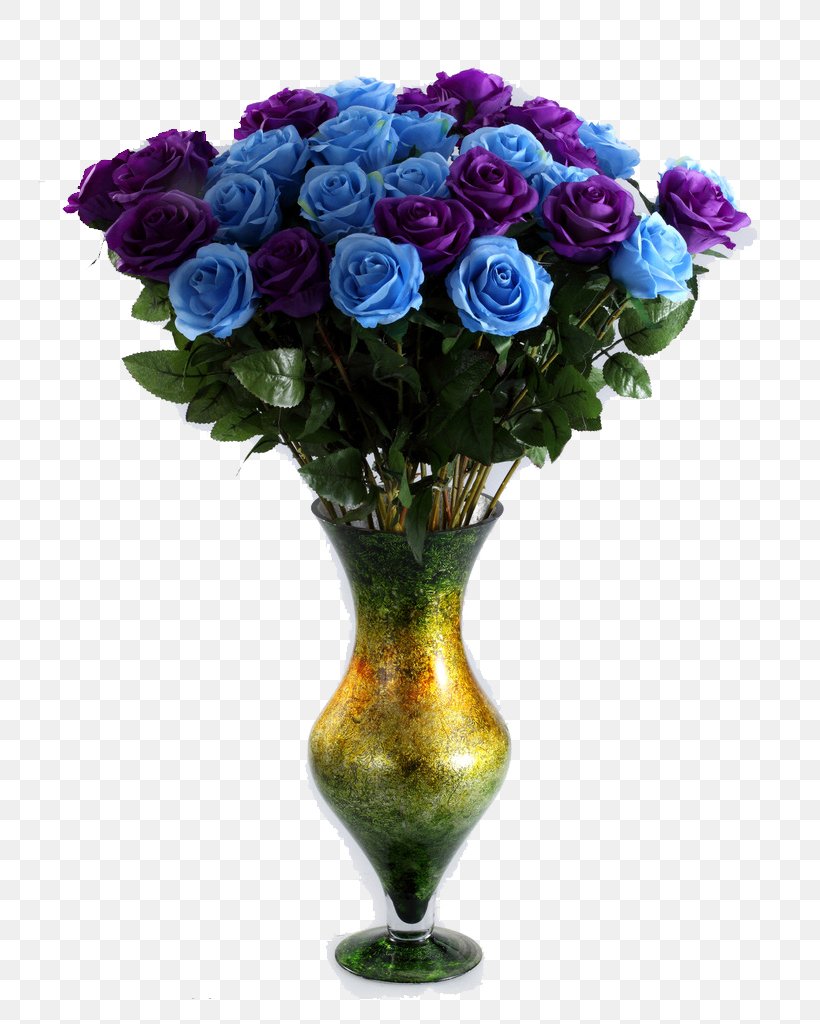 Garden Roses Blue Rose Vase Flower Bouquet, PNG, 744x1024px, Garden Roses, Art Silk, Artificial Flower, Blue Rose, Cobalt Blue Download Free