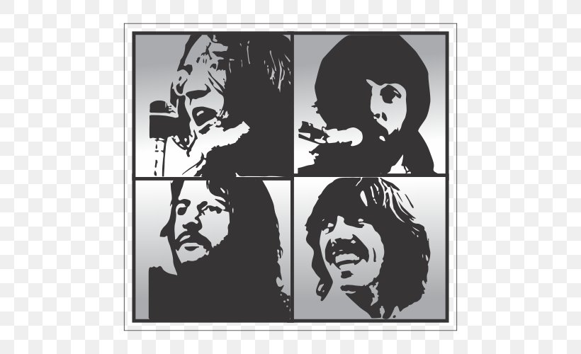 Let It Be The Beatles Stencil Abbey Road Silhouette, PNG, 500x500px, Let It Be, Abbey Road, Art, Beatles, Blackandwhite Download Free