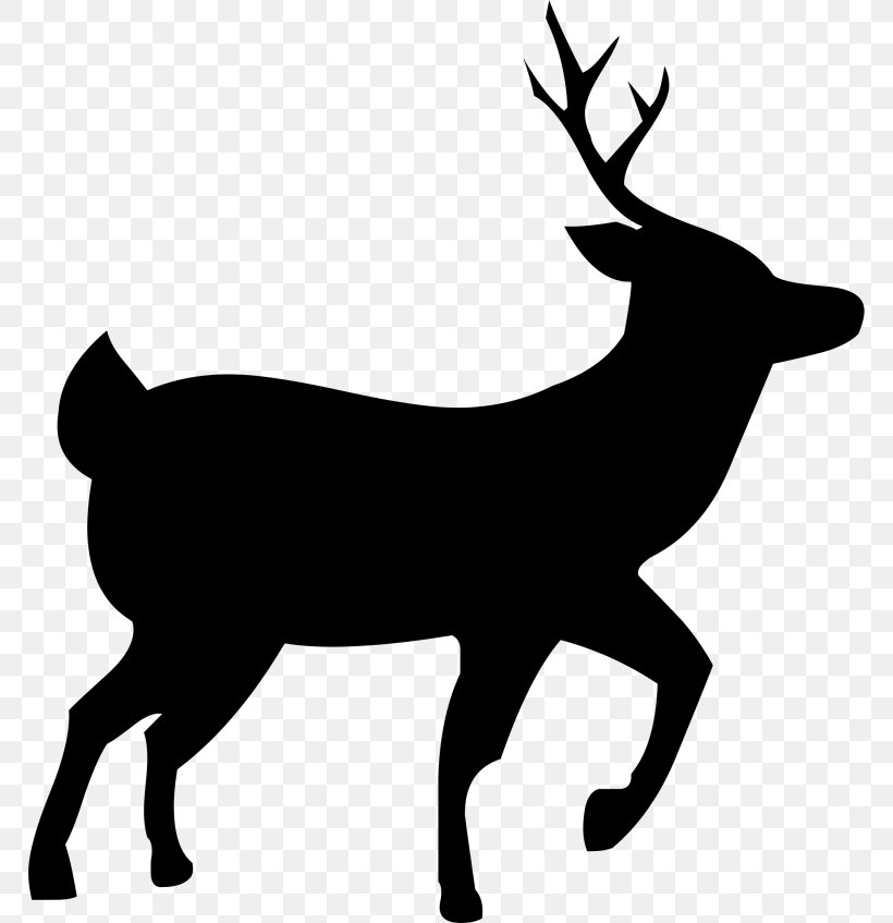 Reindeer Rudolph White-tailed Deer Clip Art, PNG, 768x847px, Deer, Antler, Autocad Dxf, Black And White, Christmas Download Free