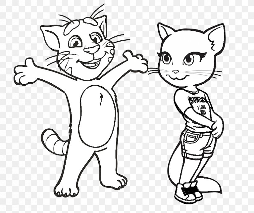 Talking Tom Drawing Coloring Page  Free Printable Coloring Pages for Kids
