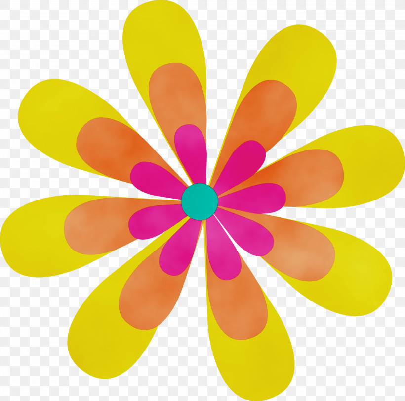 Petal Cut Flowers Yellow Symmetry Line, PNG, 3000x2966px, Mexican Elements, Cut Flowers, Flower, Line, Paint Download Free