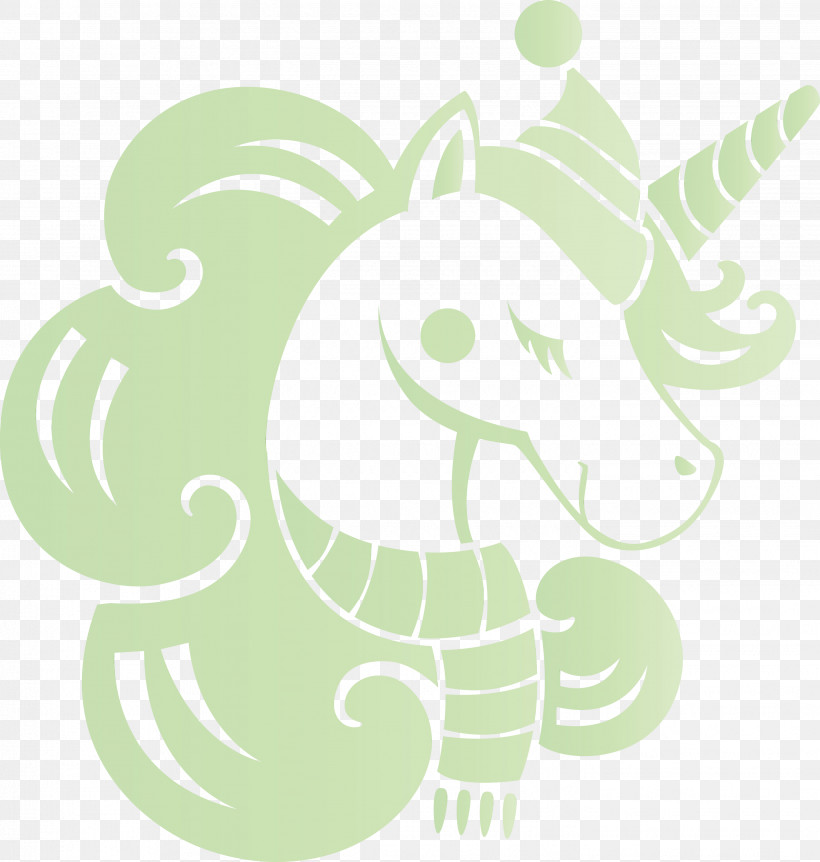 Unicorn, PNG, 2851x3000px, Unicorn, Cartoon, Christmas Unicorn, Green, Paint Download Free