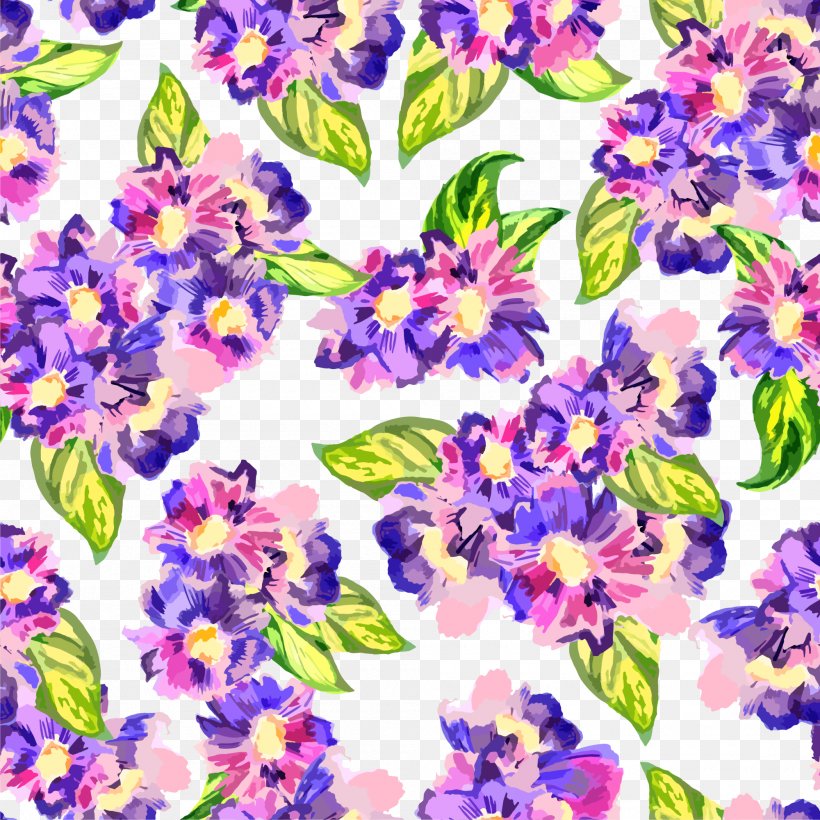 Flower Purple Watercolor Painting Pattern, PNG, 2000x2000px, Flower, Art, Branch, Drawing, Flora Download Free