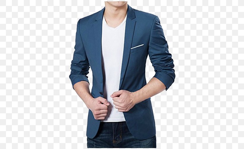 Suit Blazer Coat Jacket Pants, PNG, 500x500px, Suit, Blazer, Blue, Button, Casual Attire Download Free