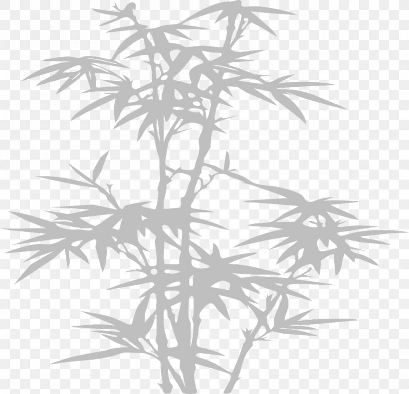 Bamboo Silhouette Drawing Clip Art, PNG, 1280x1234px, Bamboo, Black And White, Branch, Drawing, Flora Download Free