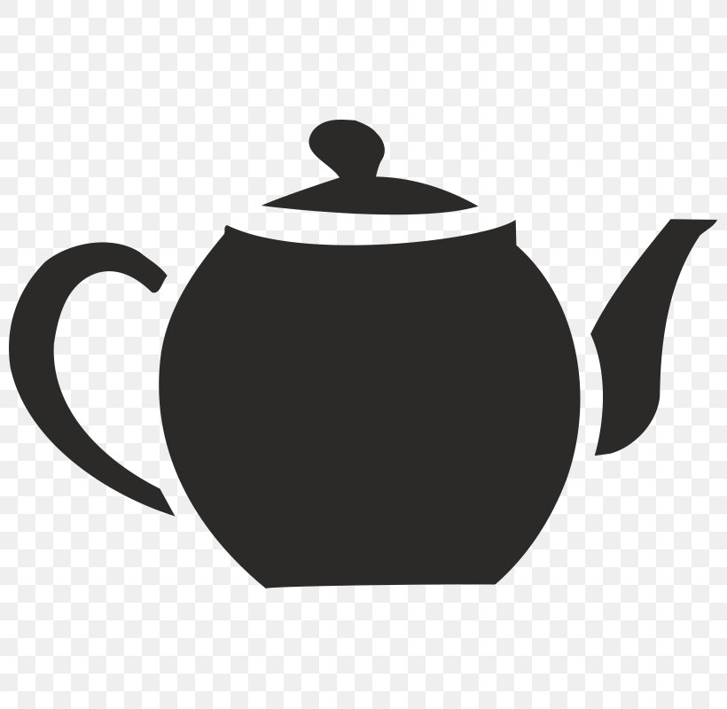 Teapot Coffee Mug Kettle, PNG, 800x800px, Tea, Black, Black And White, Breakfast, Cafe Download Free