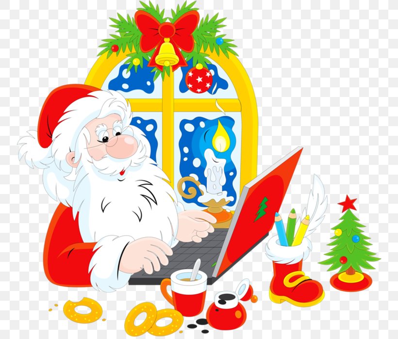 Christmas Tree Santa Claus Laptop Clip Art, PNG, 753x699px, Christmas Tree, Art, Artwork, Christmas, Christmas Decoration Download Free