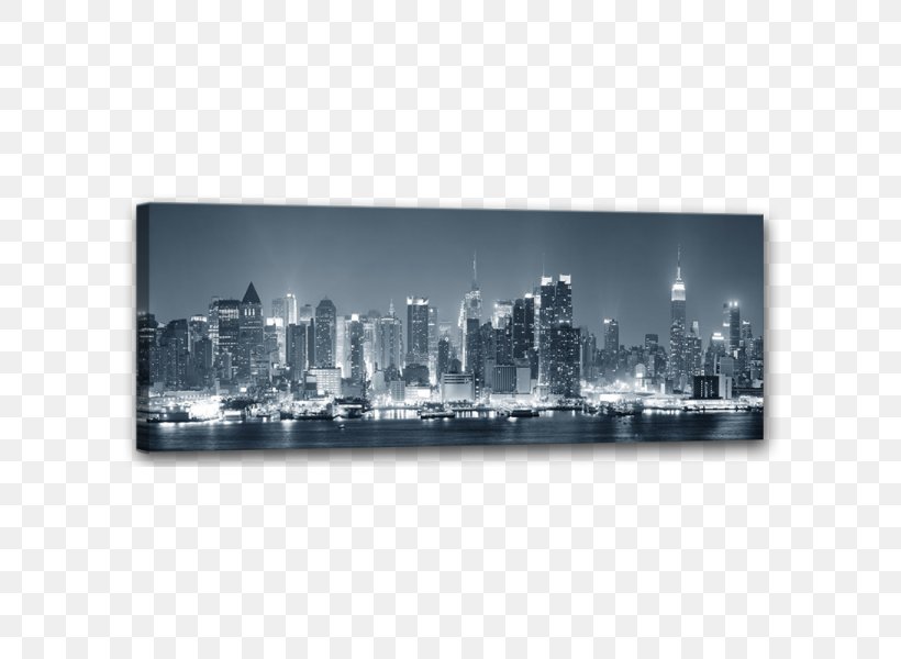 Manhattan Skyline Skyscraper Canvas Print Wallpaper, PNG, 600x600px, Manhattan, Art, Black And White, Canvas, Canvas Print Download Free