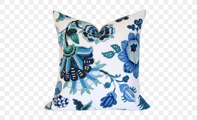 Throw Pillows Cushion Linen Textile, PNG, 500x500px, Pillow, Blue, Bluegreen, Cotton, Cushion Download Free