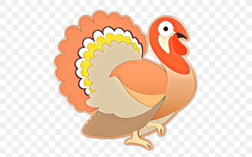 Cartoon Bird Chicken Beak Turkey, PNG, 512x512px, Cartoon, Beak, Bird, Chicken, Rooster Download Free