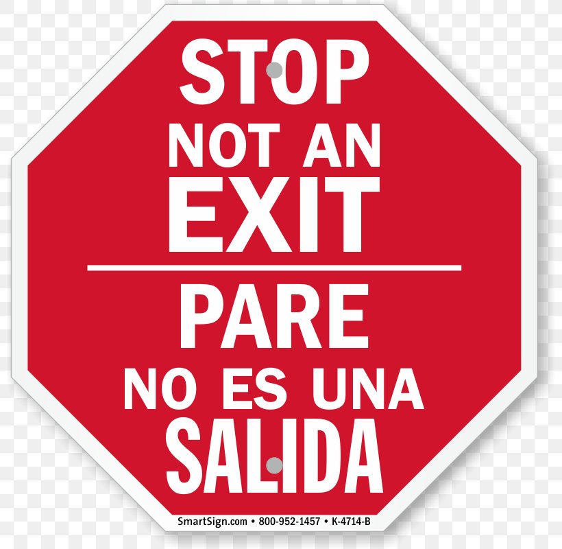 Exit Sign Stop Sign Bilingual Sign Sticker, PNG, 800x800px, Exit Sign, Area, Bilingual Sign, Brand, Code Download Free