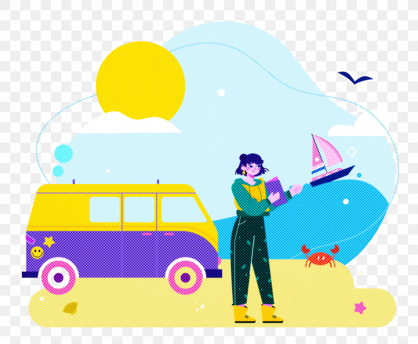 Seashore Day Vacation Travel, PNG, 2500x2059px, Vacation, Behavior, Cartoon, Geometry, Happiness Download Free