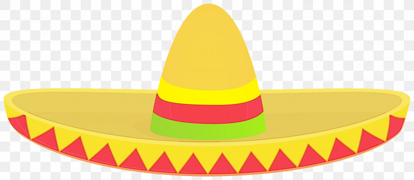 Sombrero, PNG, 3000x1304px, Watercolor, Cone, Costume Accessory, Costume Hat, Hat Download Free