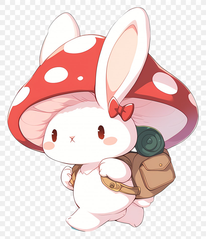 Cute Rabbit Mushroom - Adventurous Mushroom Hat Rabbit With Backpack ...