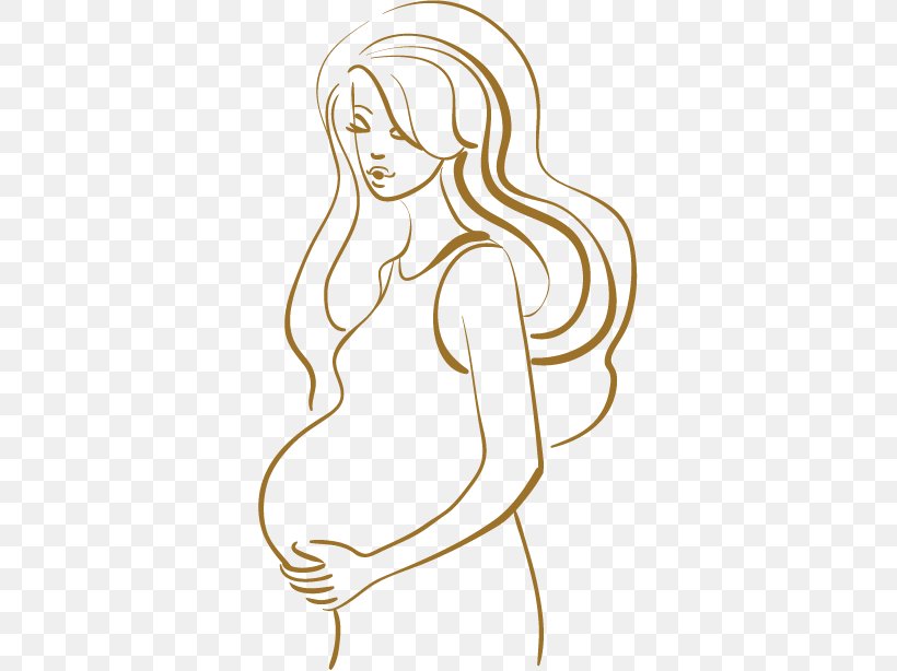 Pregnancy Woman Cartoon Illustration, PNG, 347x614px, Watercolor, Cartoon,  Flower, Frame, Heart Download Free