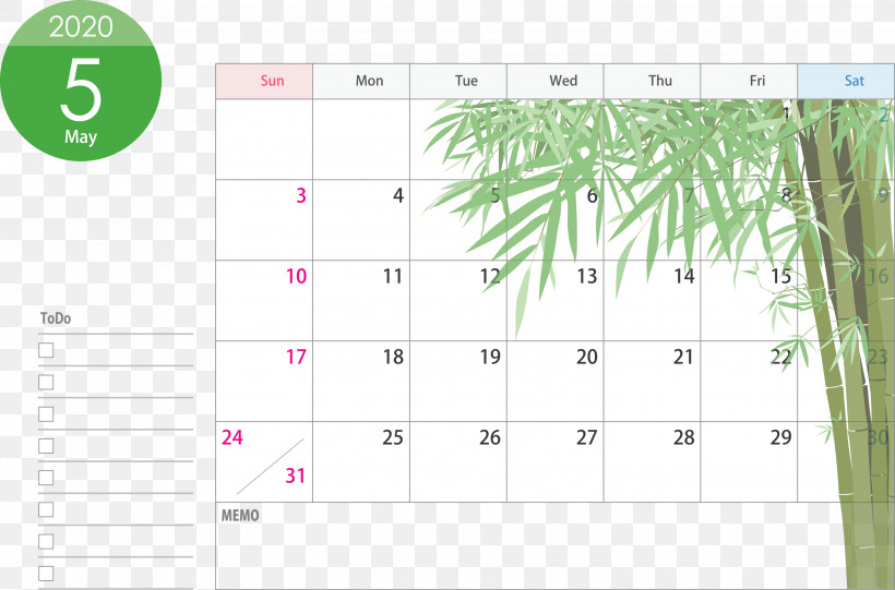 May 2020 Calendar May Calendar 2020 Calendar, PNG, 3000x1982px, 2020 Calendar, May 2020 Calendar, Colorfulness, Green, Leaf Download Free