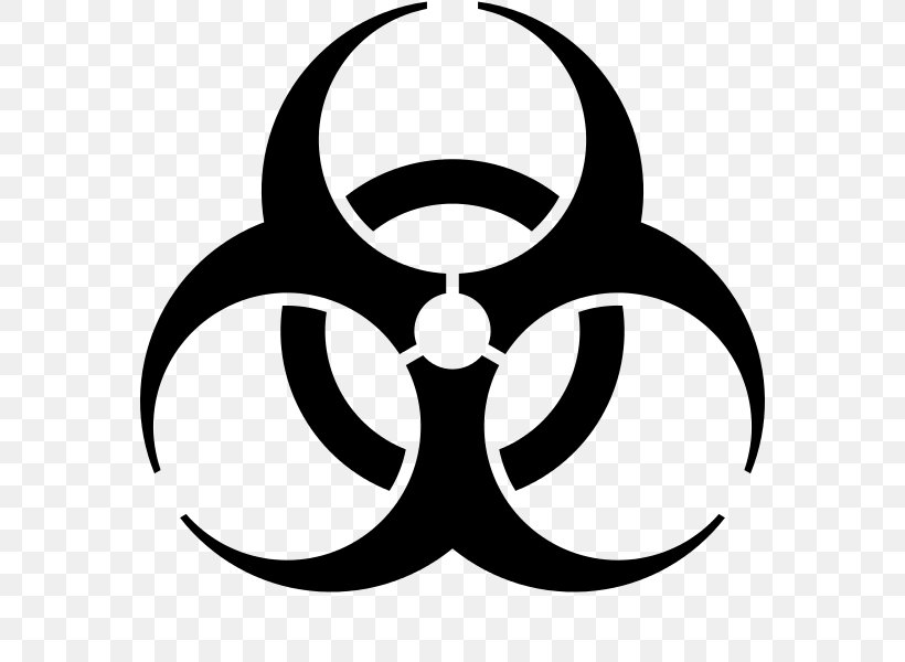 Biological Hazard Symbol Clip Art, PNG, 600x600px, Biological Hazard, Artwork, Black And White, Hazard Symbol, Laboratory Download Free
