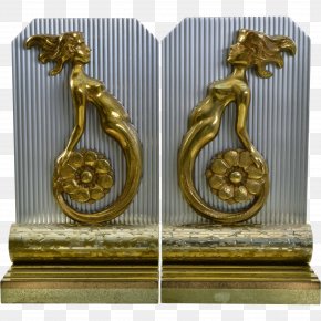 Brass - Brass Bronze Marble Bookend Machine Age PNG