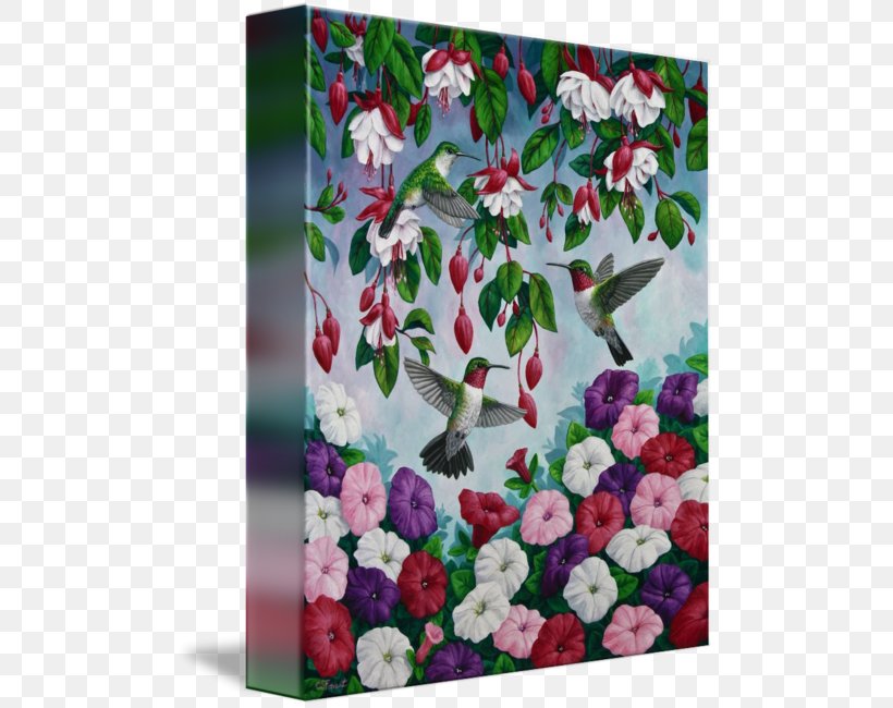 Floral Design Canvas Print Hummingbird Painting, PNG, 494x650px, Floral Design, Art, Artist, Canvas, Canvas Print Download Free