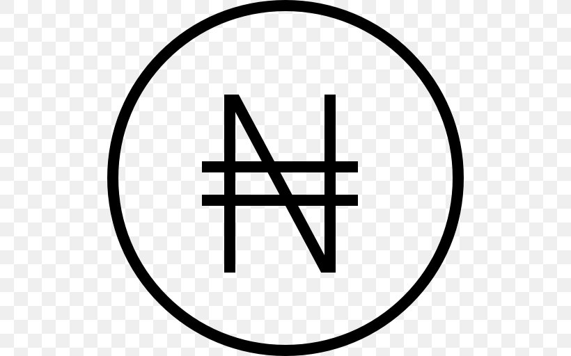 Nigerian Naira Currency Symbol Money, PNG, 512x512px, Nigeria, Area, Black, Black And White, Brand Download Free
