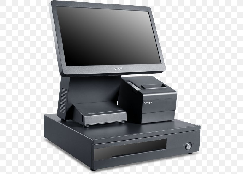 Point Of Sale All-in-one Cash Register Touchscreen Cashier, PNG, 535x587px, Point Of Sale, Allinone, Cash Register, Cashier, Computer Monitor Accessory Download Free