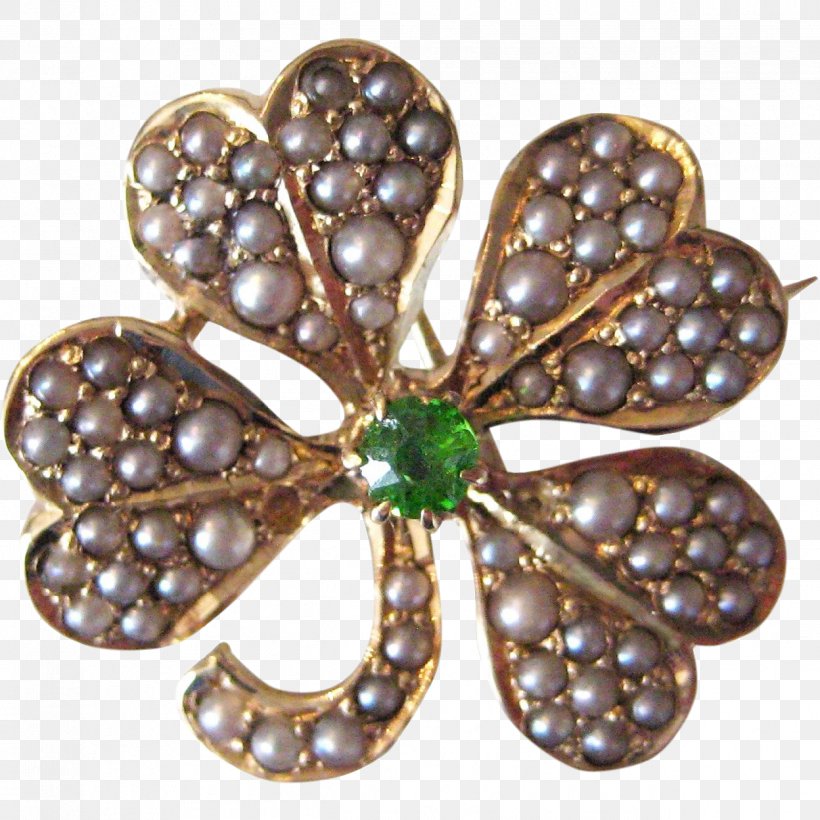 Brooch Earring Four-leaf Clover Shamrock Pearl, PNG, 1248x1248px, Brooch, Carat, Charms Pendants, Clover, Demantoid Download Free