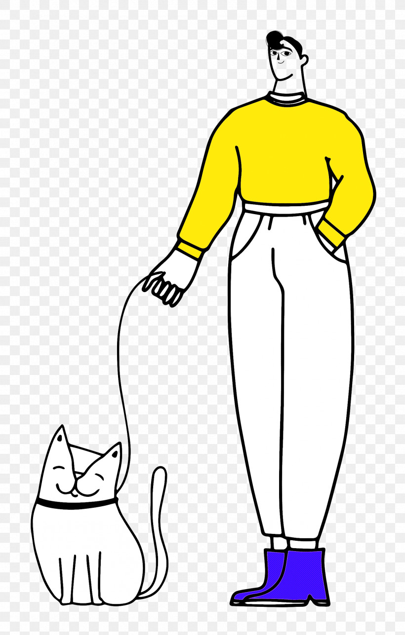 Walking The Cat, PNG, 1592x2500px, Line Art, Clothing, Happiness, Joint, Line Download Free