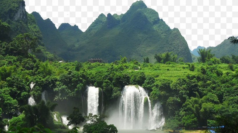 Ban Giocu2013Detian Falls Ho Chi Minh City Hanoi Waterfalls Puzzle, PNG, 1600x900px, Ho Chi Minh City, Abiotic Component, Aspect Ratio, Biome, Chute Download Free