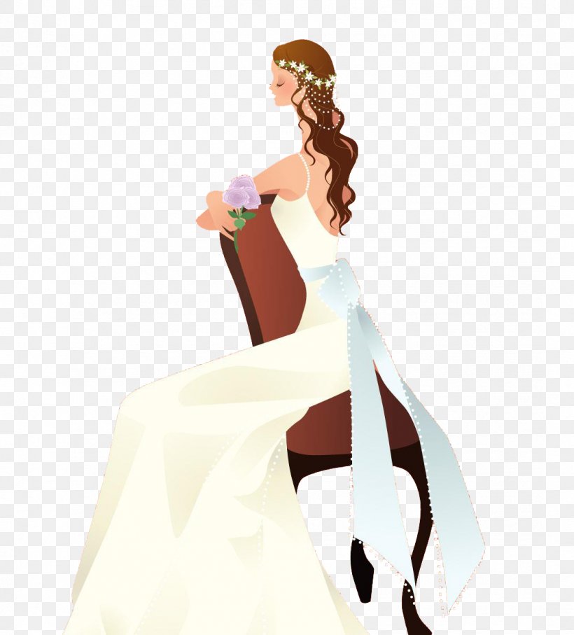 Bride Wedding Dress, PNG, 1084x1200px, Watercolor, Cartoon, Flower, Frame, Heart Download Free