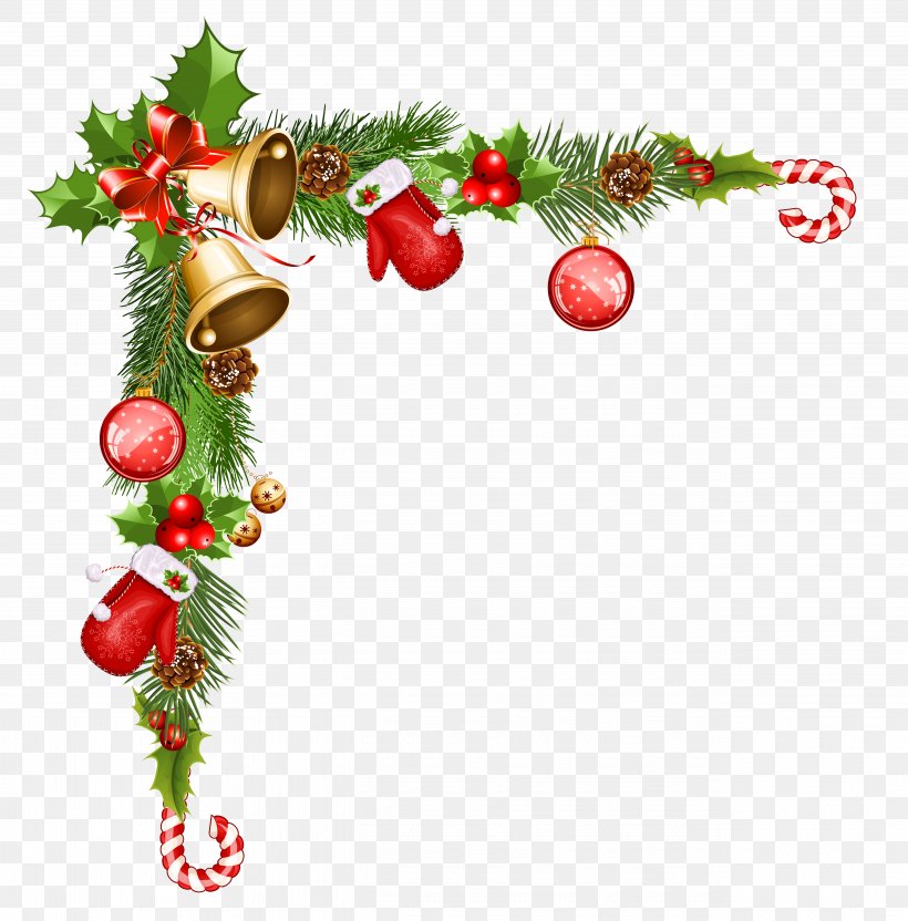 Christmas Decoration Santa Claus Clip Art, PNG, 5170x5246px, Christmas, Borders And Frames, Branch, Christmas Decoration, Christmas Lights Download Free