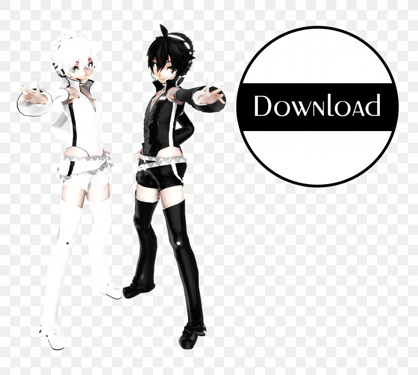 MikuMikuDance Kagamine Rin/Len Black Hair Down-low, PNG, 2229x2000px, Watercolor, Cartoon, Flower, Frame, Heart Download Free