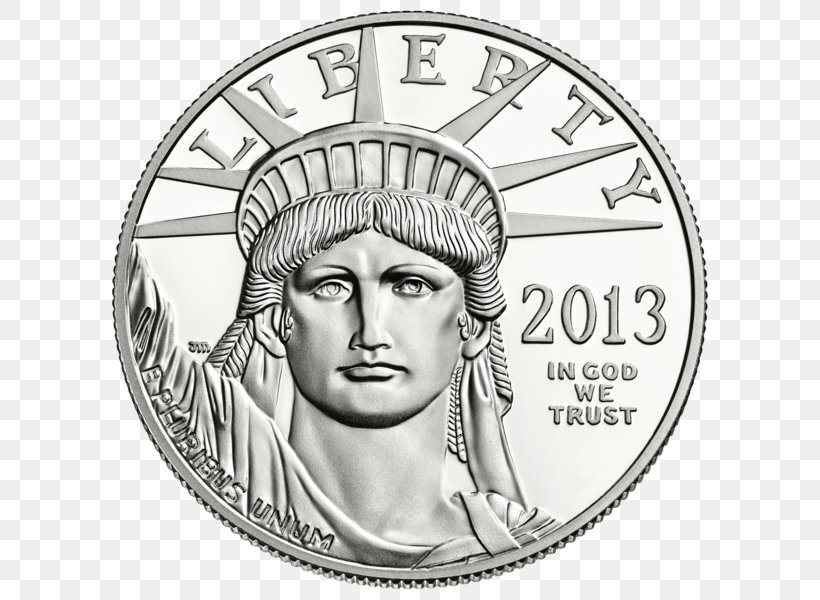 American Platinum Eagle Bullion Coin Platinum Coin, PNG, 600x600px, American Platinum Eagle, American Gold Eagle, American Silver Eagle, Black And White, Bullion Coin Download Free