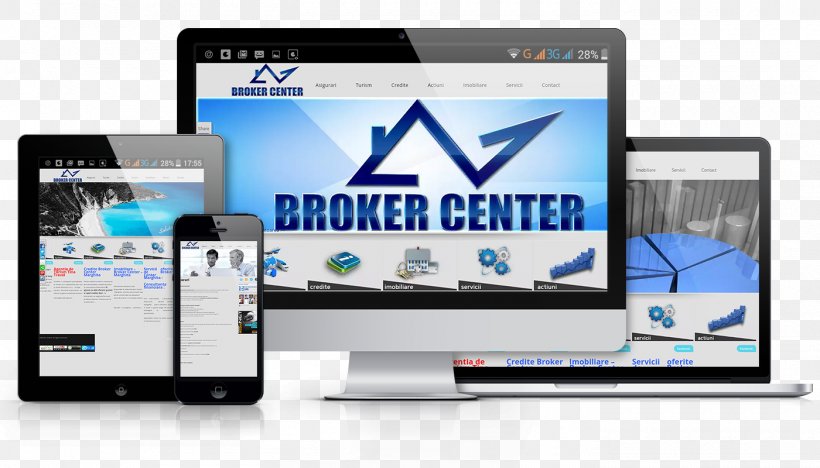 Broker Center Multimedia Smartphone Web Design, PNG, 1400x800px, Multimedia, Advertising, Brand, Communication Device, Computer Monitor Download Free