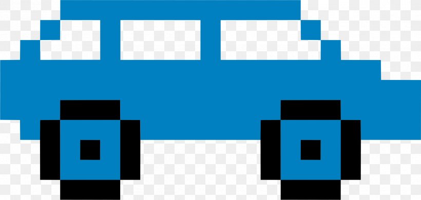 Car Pixel Art Truck, PNG, 2399x1143px, Car, Area, Blue, Brand, Drawing Download Free