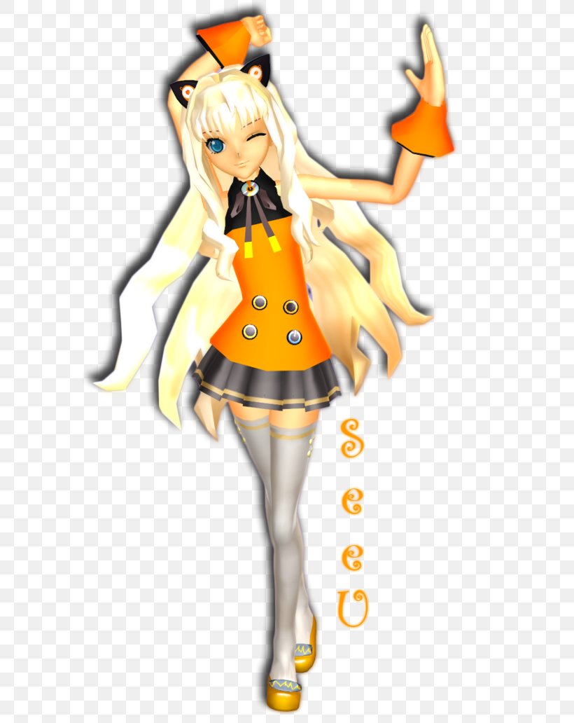 SeeU Vocaloid 3 Yellow MikuMikuDance, PNG, 774x1032px, Watercolor, Cartoon, Flower, Frame, Heart Download Free