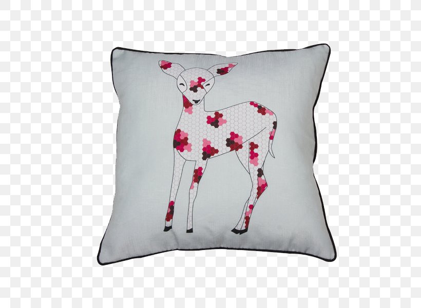 Cushion Throw Pillows Textile Reindeer, PNG, 600x600px, Cushion, Centimeter, Deer, Fuchsia, Hem Download Free