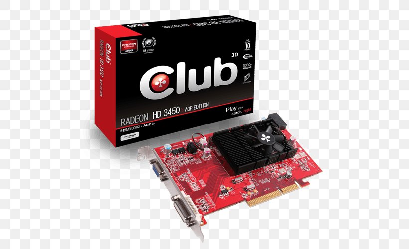 Graphics Cards & Video Adapters ATI Radeon HD 3450 Accelerated Graphics Port Club 3D, PNG, 500x500px, Graphics Cards Video Adapters, Accelerated Graphics Port, Advanced Micro Devices, Ati Technologies, Cable Download Free