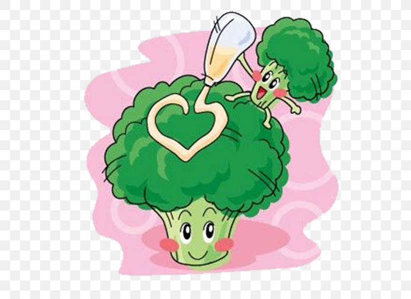 Q-version Fruit Broccoli Illustration, PNG, 725x597px, Watercolor, Cartoon, Flower, Frame, Heart Download Free