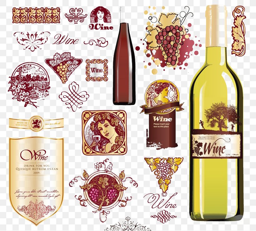 Wine Label Euclidean Vector Bottle, PNG, 800x741px, Wine, Bottle, Can Stock Photo, Cup, Drink Download Free