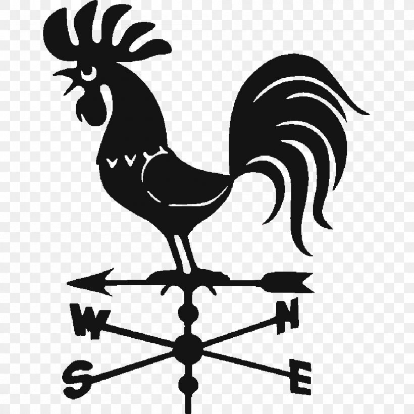 Chicken Weather Vane Vector Graphics Clip Art Wind, PNG, 1000x1000px, Chicken, Beak, Bird, Black And White, Drawing Download Free