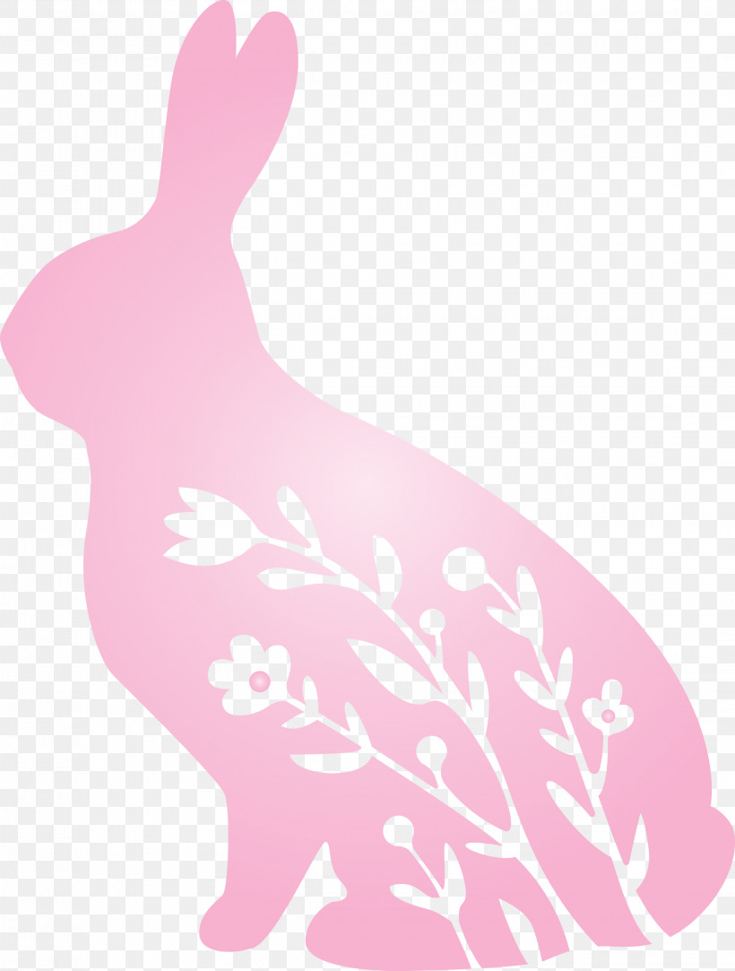 Floral Bunny Floral Rabbit Easter Day, PNG, 2270x3000px, Floral Bunny, Easter Day, Floral Rabbit, Hare, Pink Download Free