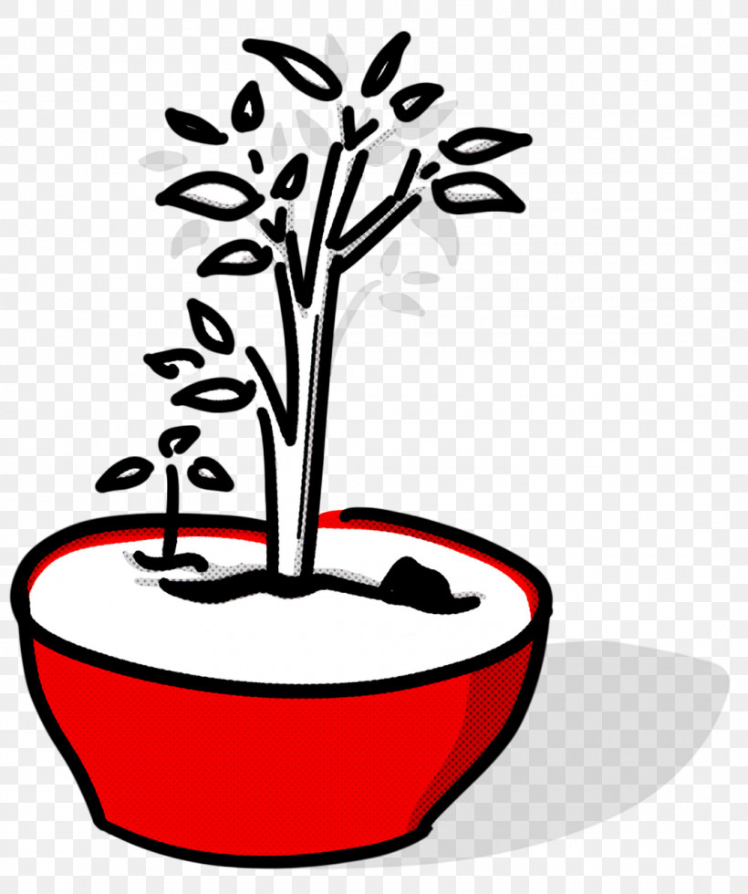 Flower Plant Stem Line Art Flowerpot Tree, PNG, 1070x1280px, Flower, Biology, Black And White, Flowerpot, Line Art Download Free