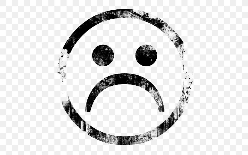 Sadness Frown Smiley Face Emoticon, PNG, 512x512px, Sadness, Black, Black And White, Body Jewelry, Coloring Book Download Free